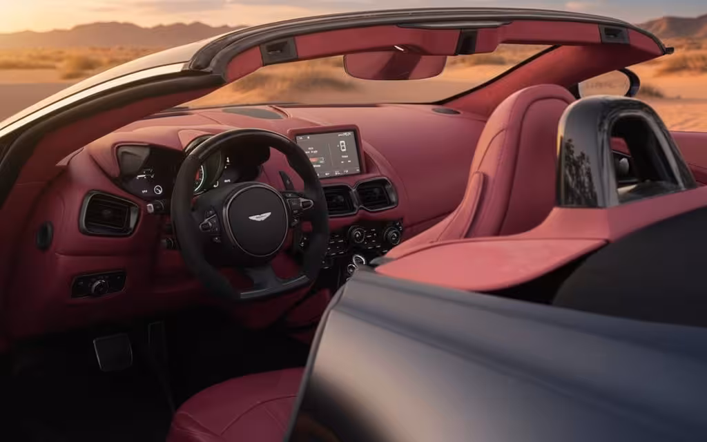 AstonMartin Vantage 2024 interior view showing trim – rental in Dubai