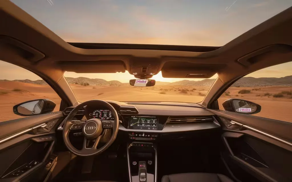 Audi A3 2023 interior view showing trim – rental in Dubai