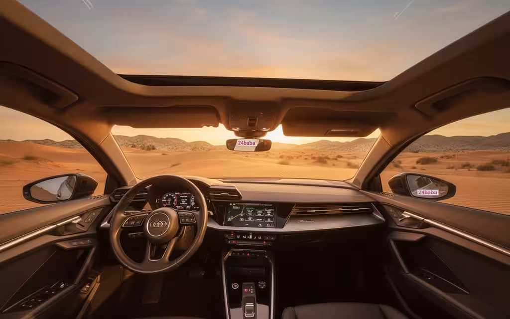 Audi A3 2023 interior view showing trim – rental in Dubai