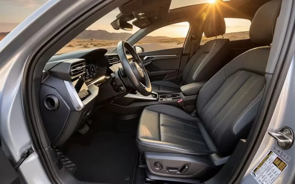 Audi A3 2023 interior view showing trim – rental in Dubai