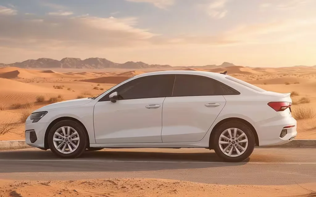 Audi A3 2023 White side profile