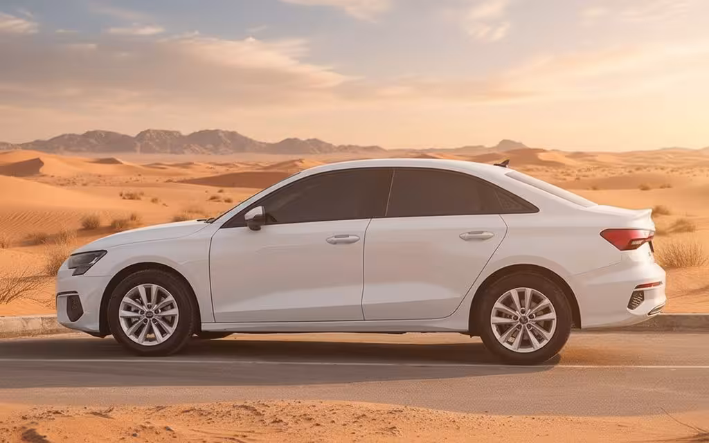 Audi A3 2023 White side profile