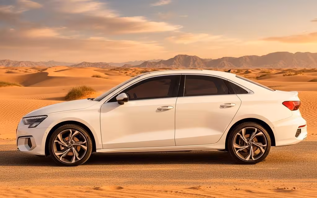 Audi A3 2024 White side profile