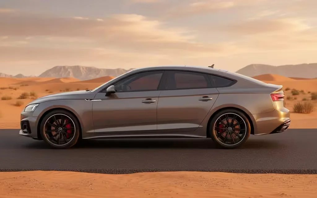 Audi A5 2023 Grey side profile – rental in Dubai