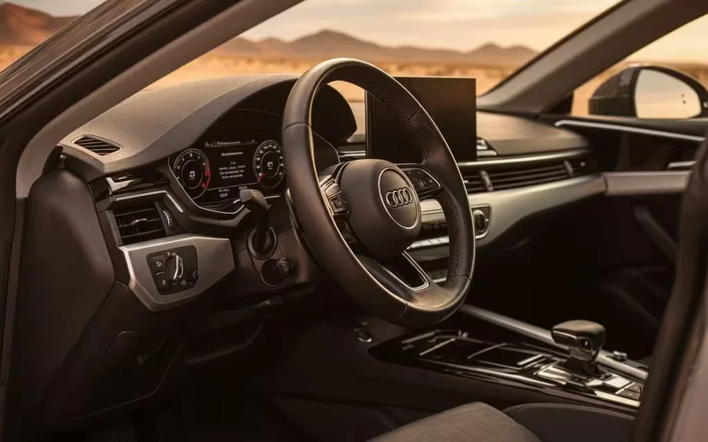 Audi A5 2023 dashboard and infotainment – rental in Dubai