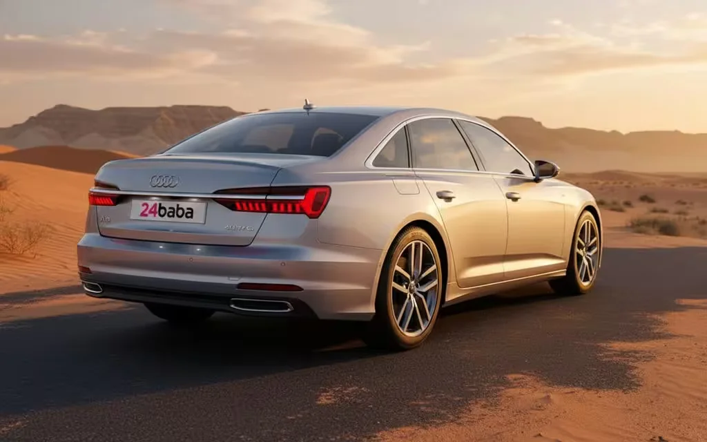 Audi A6 2023 Silver rear view showing taillights