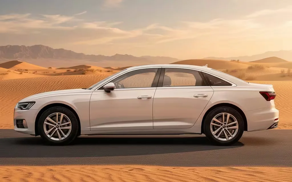 Audi A6 2024 White side profile