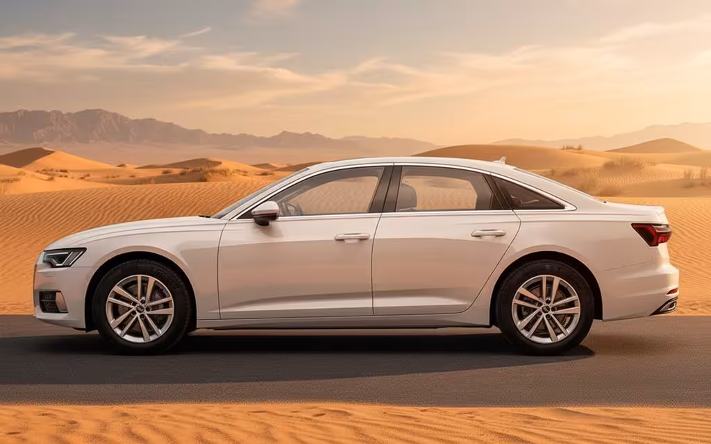 Audi A6 2024 White side profile