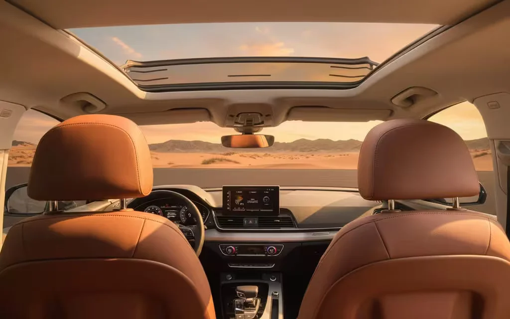 Audi Q5 2024 interior view showing trim – rental in Dubai