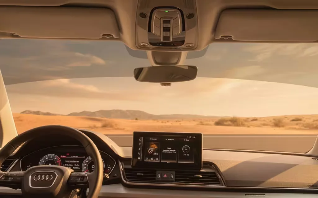 Audi Q5 2024 White parked outdoor scene – rental in Dubai