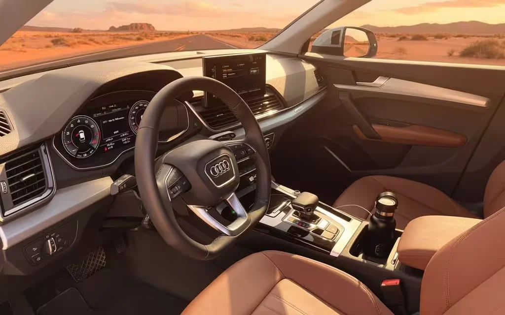 Audi Q5 2024 dashboard and infotainment – rental in Dubai