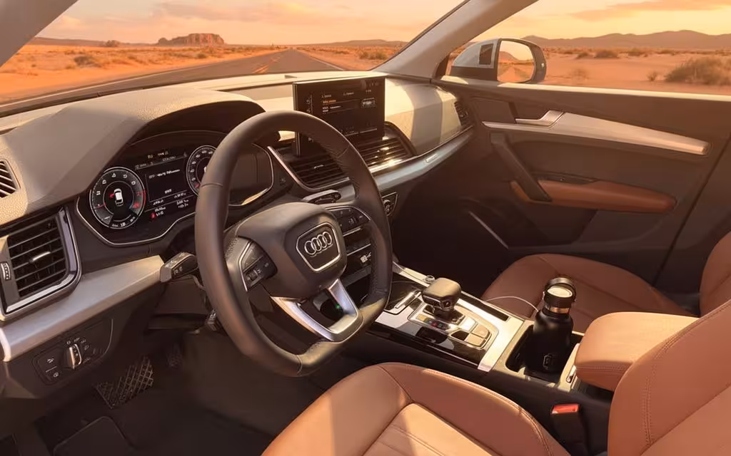 Audi Q5 2024 dashboard and infotainment – rental in Dubai