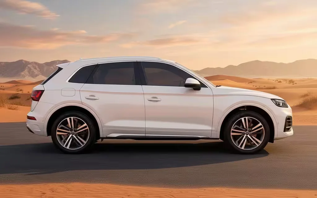 Audi Q5 2024 White side profile – rental in Dubai