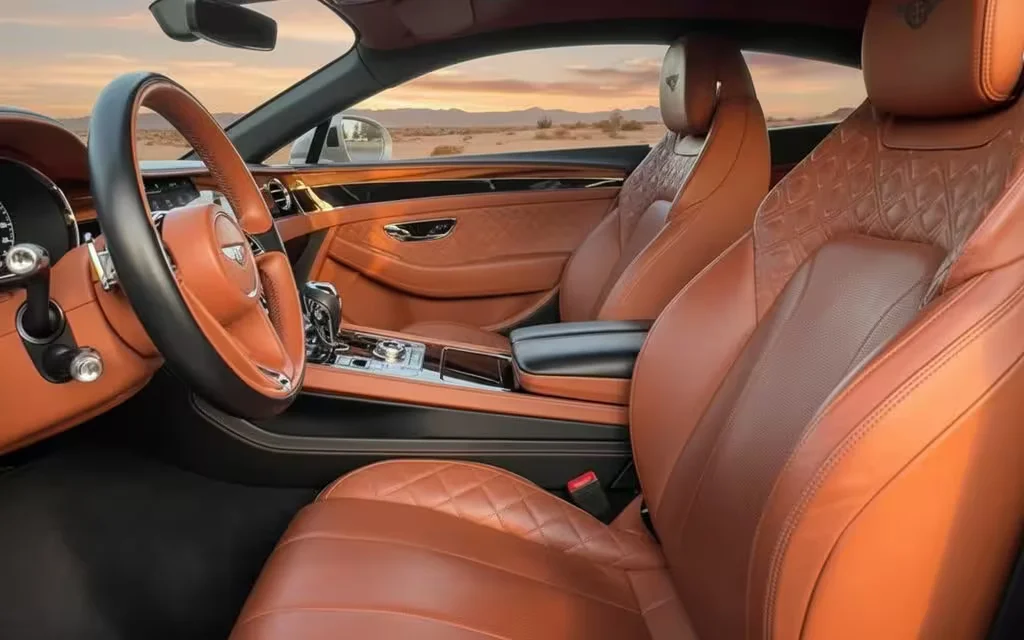 Bentley ContinentalGt Gtc 2025 leather seats and cabin – rental in Dubai