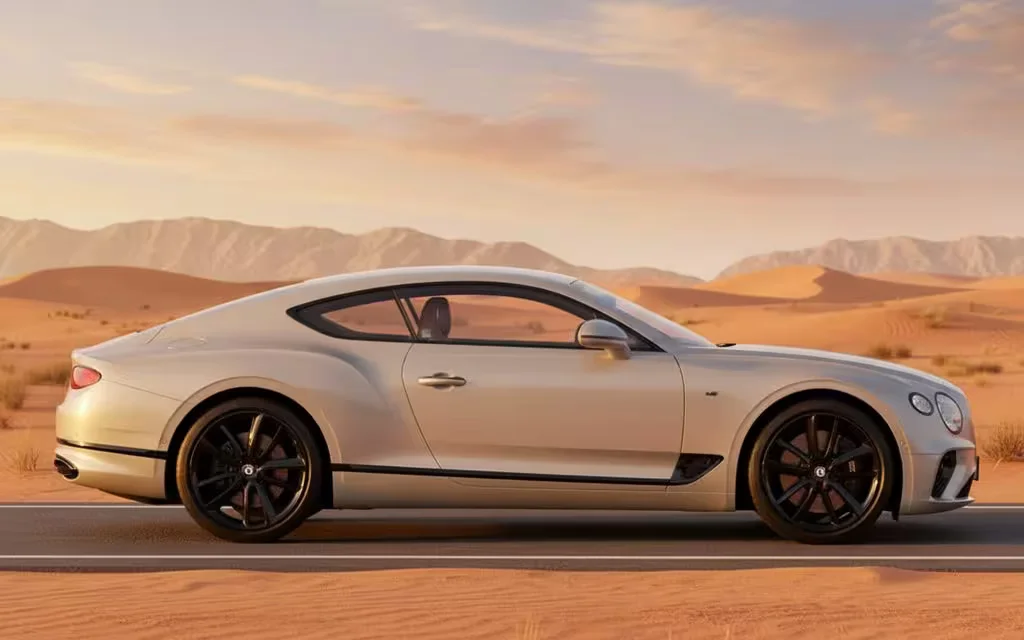 Bentley ContinentalGt Gtc 2025 White side profile – rental in Dubai