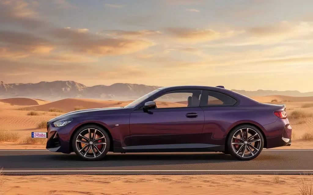 Bmw 230 2022 Purple side profile – rental in Dubai