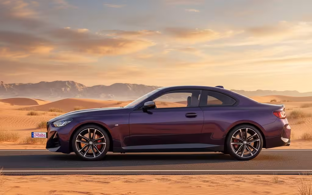 Bmw 230 2022 Purple side profile – rental in Dubai