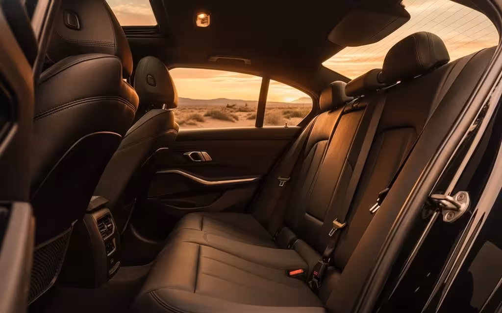 Bmw 330 2021 interior view showing trim – rental in Dubai