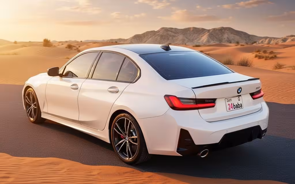 Bmw 330 2023 alloy wheel close up – rental in Dubai