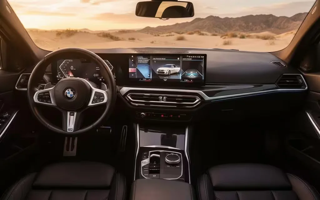 Bmw 330 2023 dashboard and infotainment – rental in Dubai