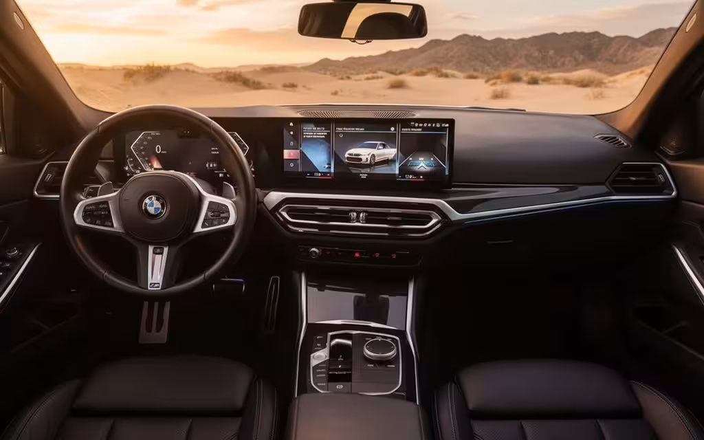 Bmw 330 2023 dashboard and infotainment – rental in Dubai
