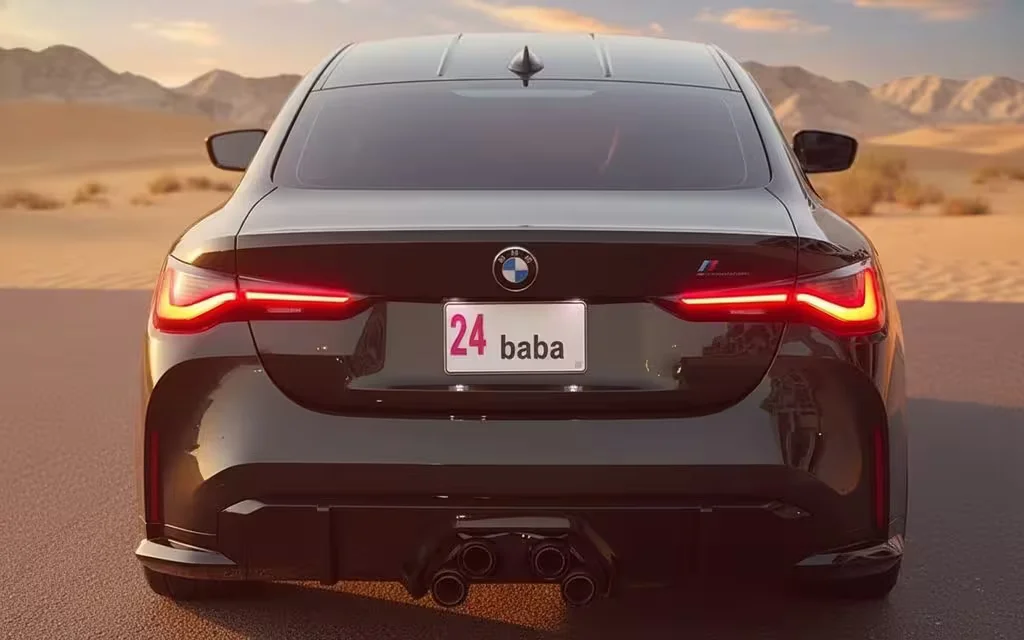 Bmw 430 2021 Green rear view showing taillights – rental in Dubai