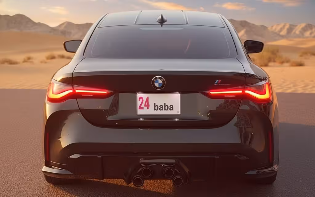 Bmw 430 2021 Green rear view showing taillights – rental in Dubai