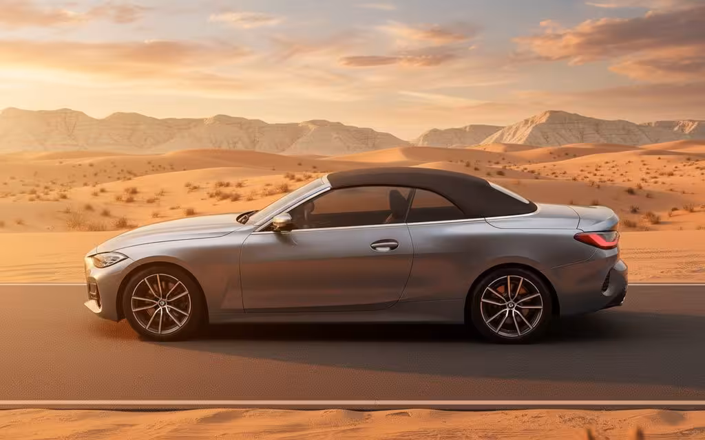 Bmw 430 2022 Grey side profile – rental in Dubai