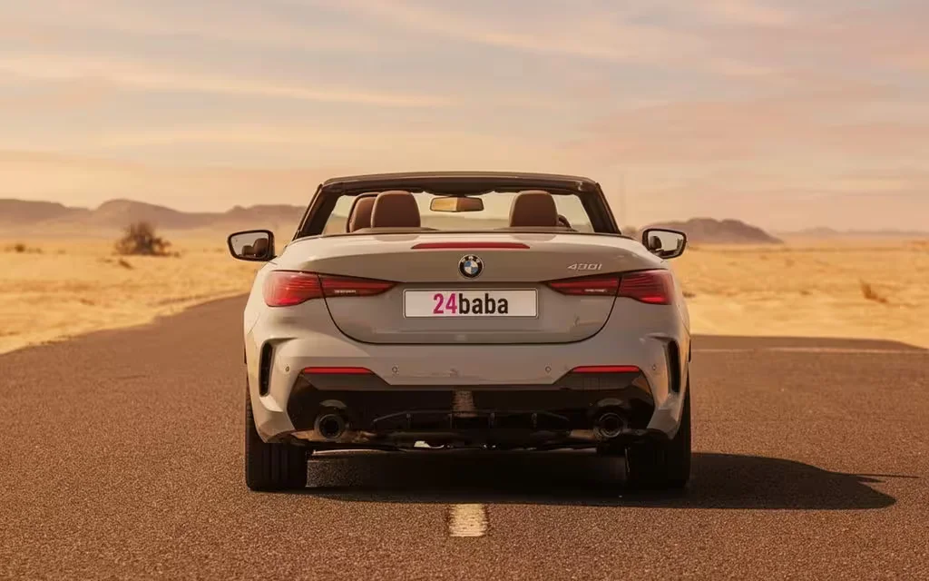 Bmw 430 2025 Grey rear view showing taillights – rental in Dubai