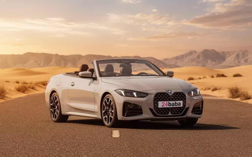 Bmw 430 2025 Grey front view with headlights – rental in Dubai