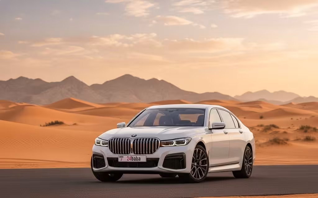 Bmw 730 2021 White cover image – rental in Dubai