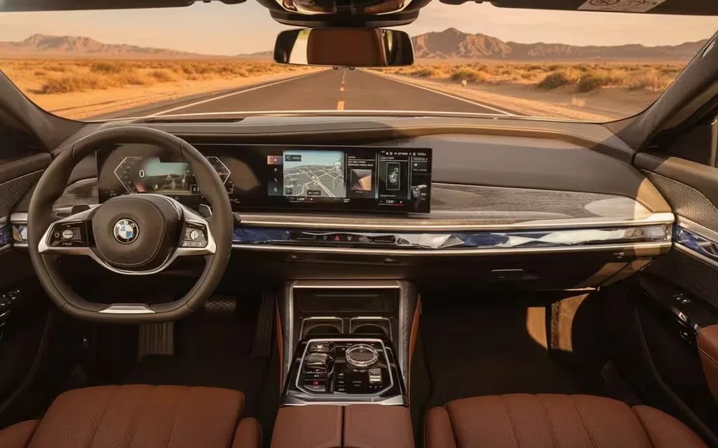 Bmw 735 2023 dashboard and infotainment – rental in Dubai