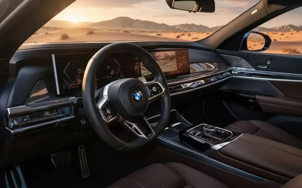 Bmw 735 2023 dashboard and infotainment – rental in Dubai