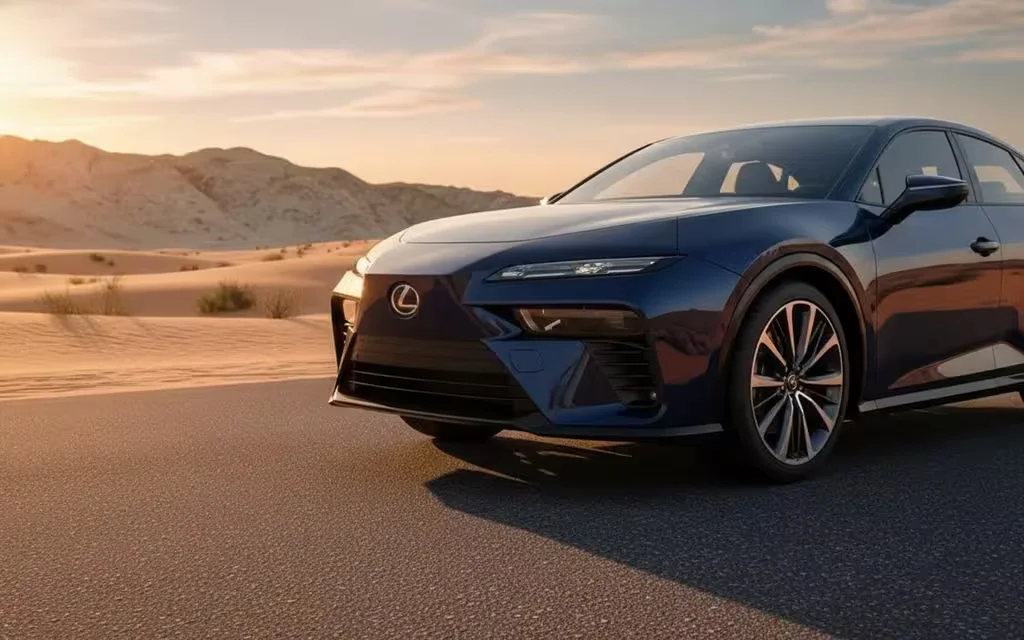 Bmw 735 2023 blue parked outdoor scene – rental in Dubai