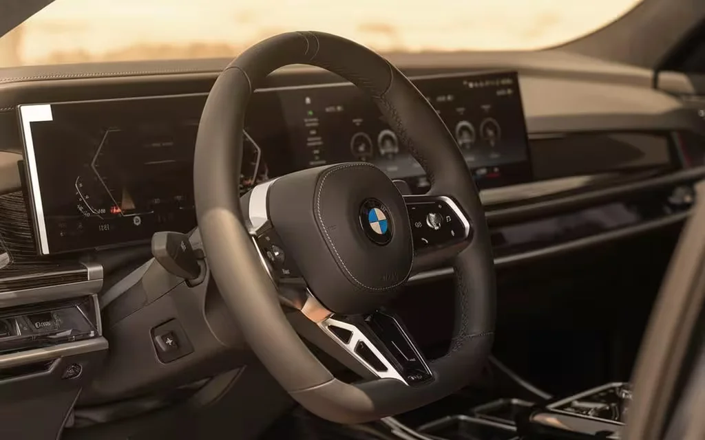 Bmw 735 2023 interior view showing trim – rental in Dubai