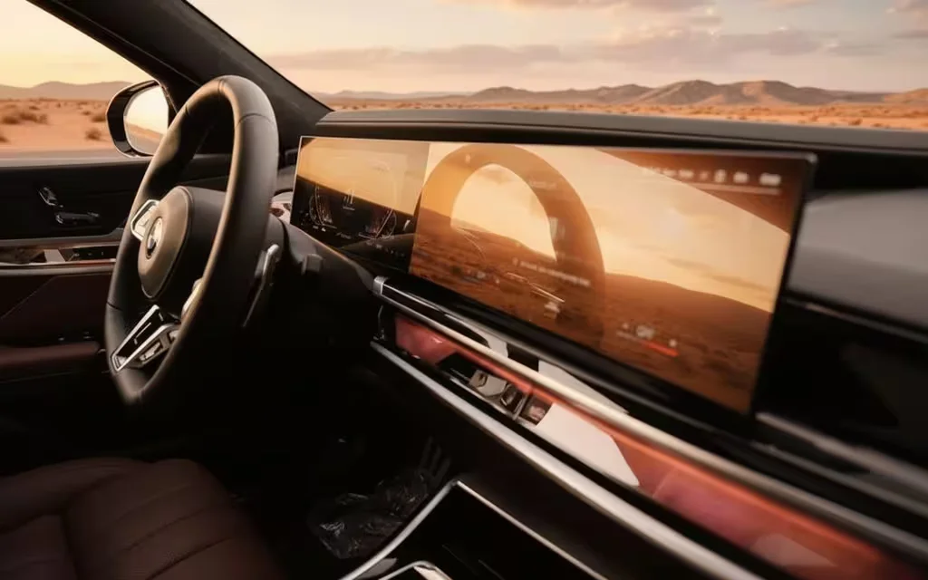 Bmw 735 2024 interior view showing trim – rental in Dubai