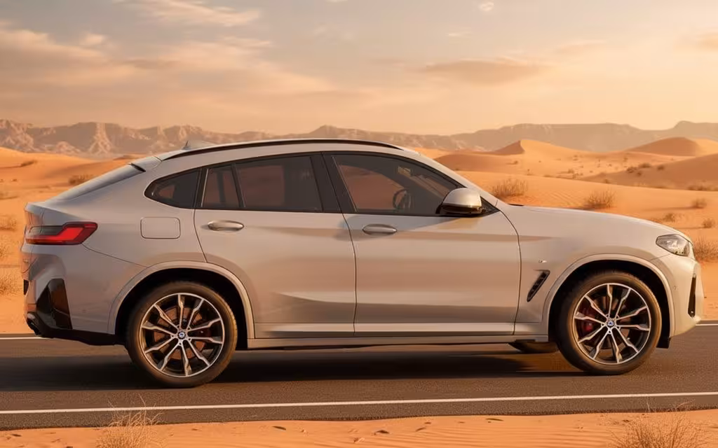 Bmw X4 2024 Grey side profile – rental in Dubai