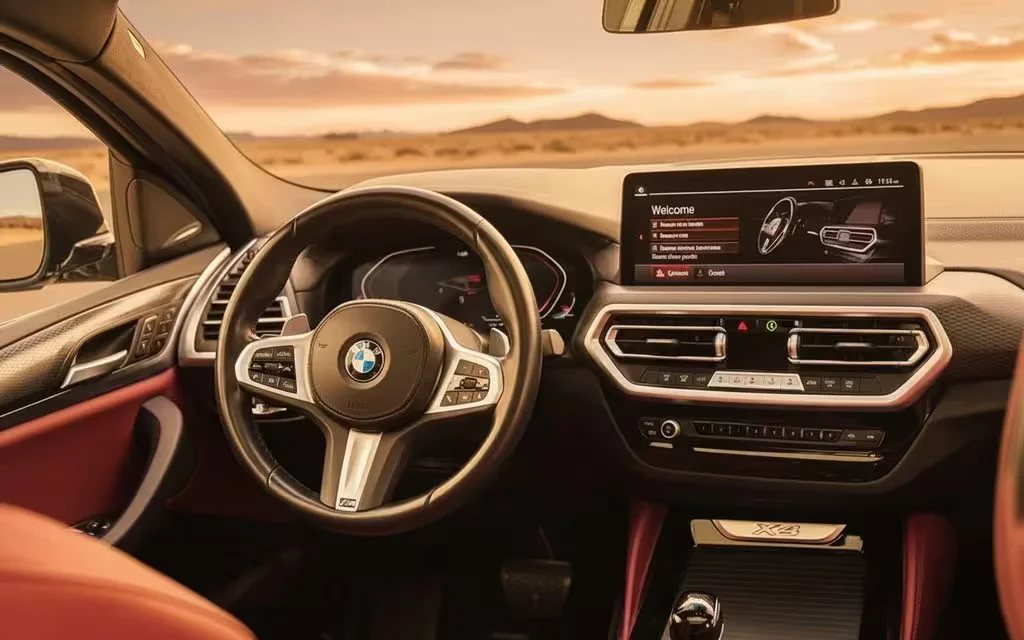 Bmw X4 2024 interior view showing trim – rental in Dubai