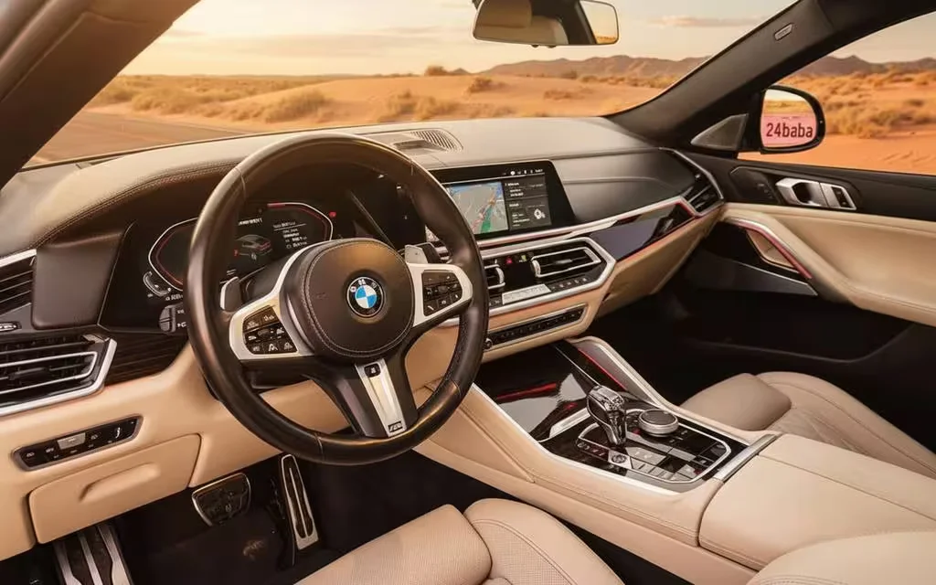 Bmw X6 2021 interior view showing trim – rental in Dubai