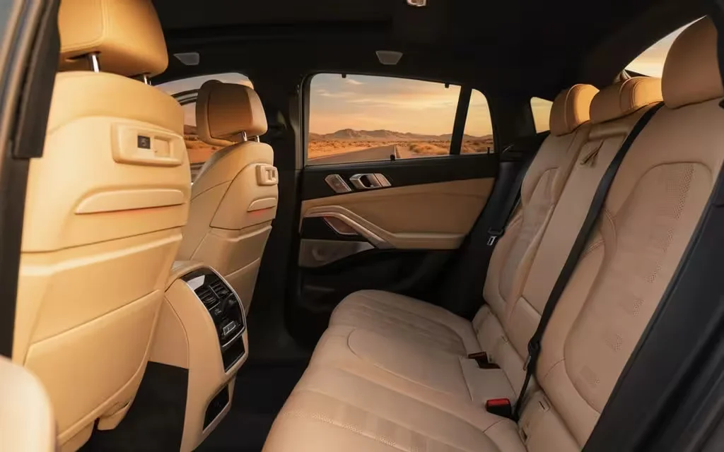 Bmw X6 2021 leather seats and cabin – rental in Dubai