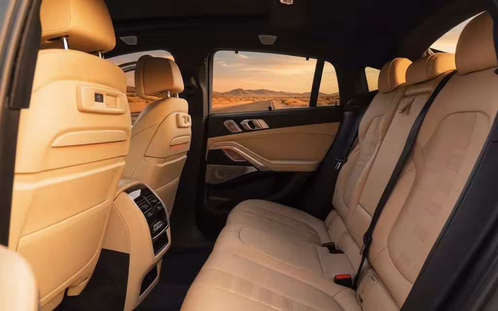 Bmw X6 2021 leather seats and cabin – rental in Dubai
