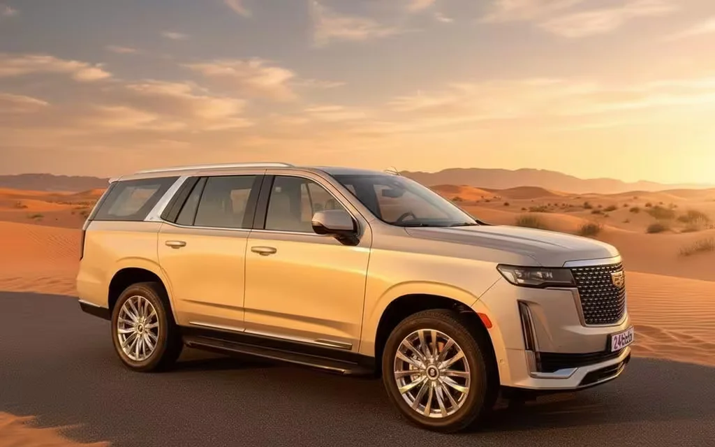 Cadillac Escalade 2021 Beige side profile – rental in Dubai