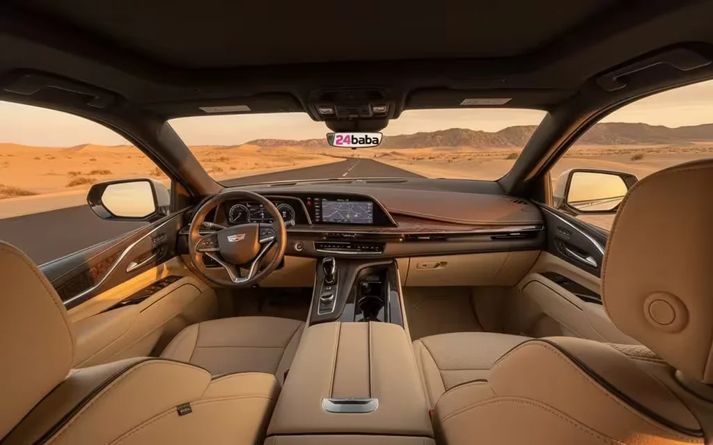 Cadillac Escalade 2021 dashboard and infotainment – rental in Dubai