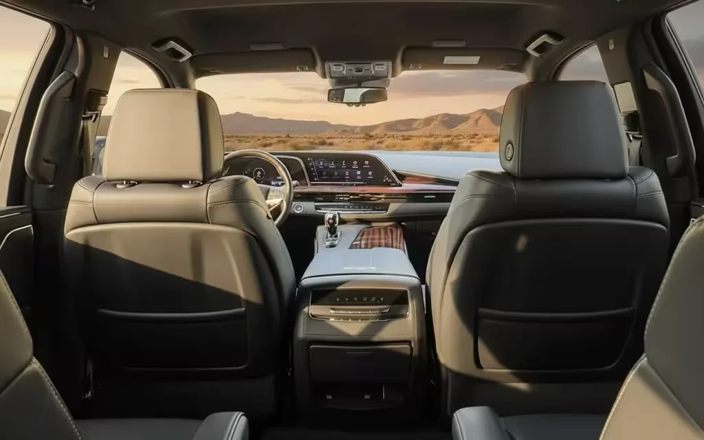 Cadillac Escalade 2022 interior view showing trim – rental in Dubai