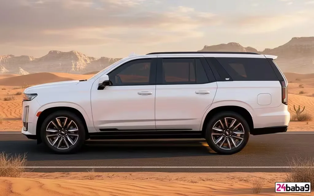 Cadillac Escalade 2023 Black side profile – rental in Dubai