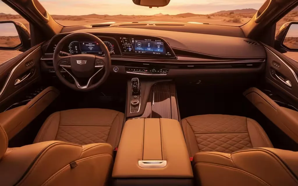 Cadillac Escalade 2024 dashboard and infotainment – rental in Dubai