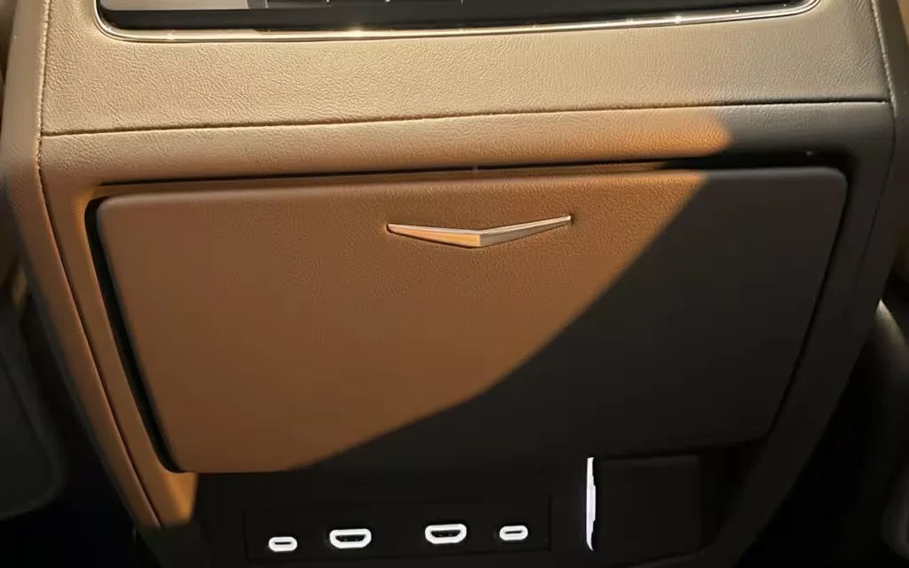 Cadillac Escalade 2024 model badge close up – rental in Dubai