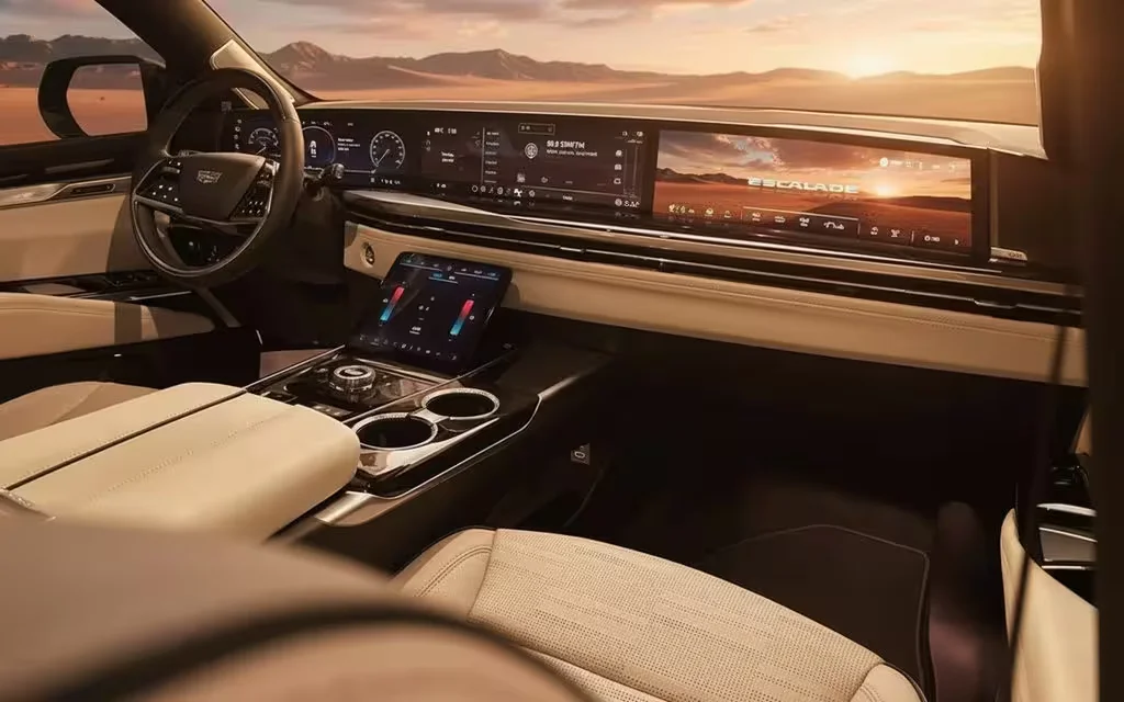 Cadillac Escalade 2026 dashboard and infotainment – rental in Dubai