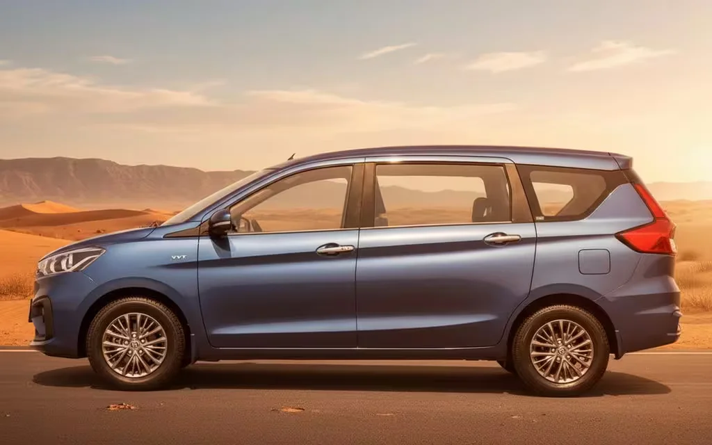 Toyota Rumion 2024 Blue side profile – rental in Dubai