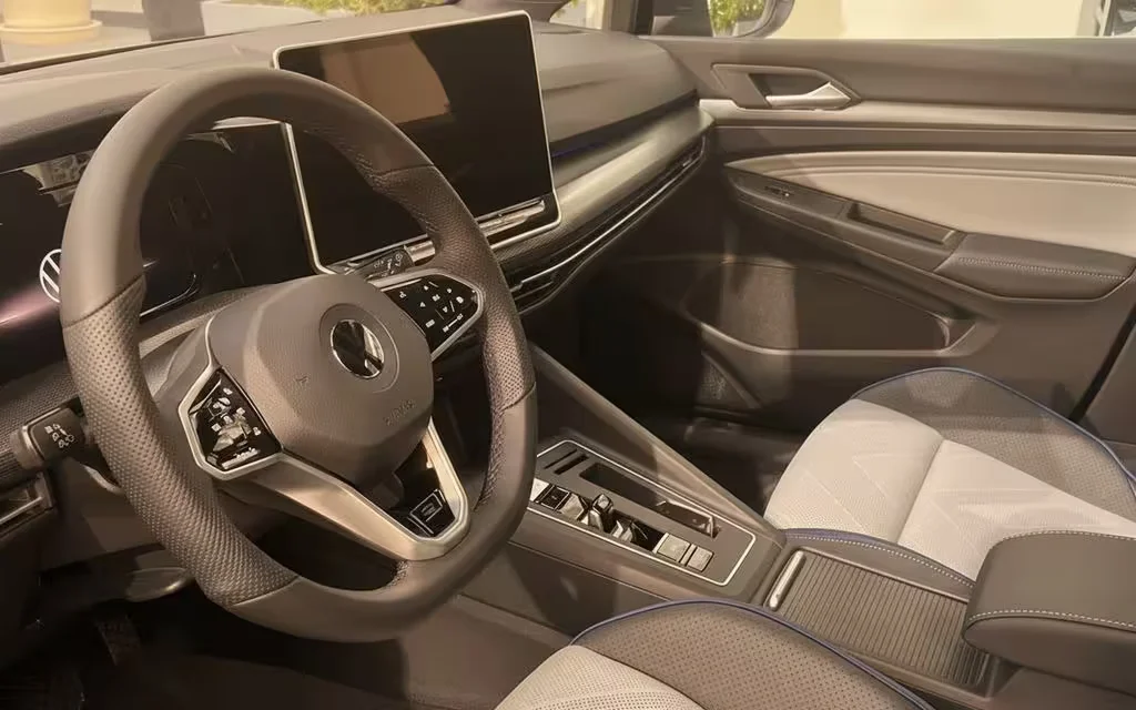 Volkswagen Golf 2025 interior view showing trim – rental in Dubai